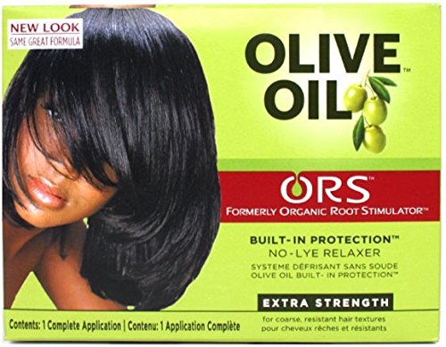 Organic Root Stimulator Olive Oil Relaxer Kit, Extra Strength (Pack of 3) for Natural Hair